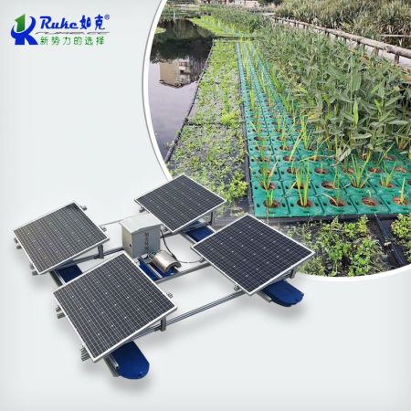 智能型太陽能水生植物綠化水面造景生態浮島浮田型生態浮島